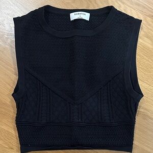 Babaton Black Textured Crop Top